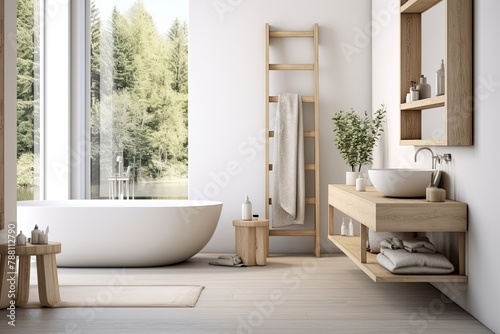 Simplicity and Wood Harmony  Exquisite Scandinavian Bathroom Retreats