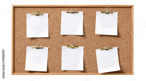 Isolated blank notepad. Sticky notes, stuck to the board