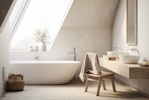 Peaceful White Haven: Scandinavian Bathroom Concepts for an Uncluttered and Serene Ambiance