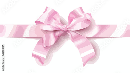 Pink satin ribbon decorated with bow. Posh decorative