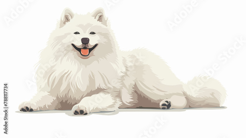 Samoyed big canine animal breed. Cute funny doggy  photo