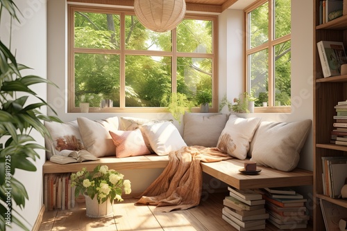 Cozy Nook: Sunlit Reading Space - Relaxing Sunroom Concepts