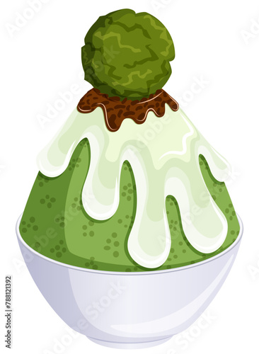 Matcha Bingsu - Korean Shaved Ice Dessert 
