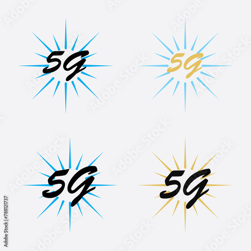 five g logo vector illustrations