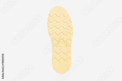 Yellow sole of shoes on a white background