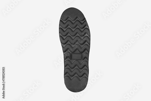 Black sole of shoes on a white background