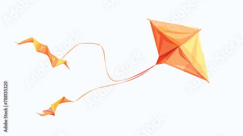 Wind air paper kite toy flying tethered object with white