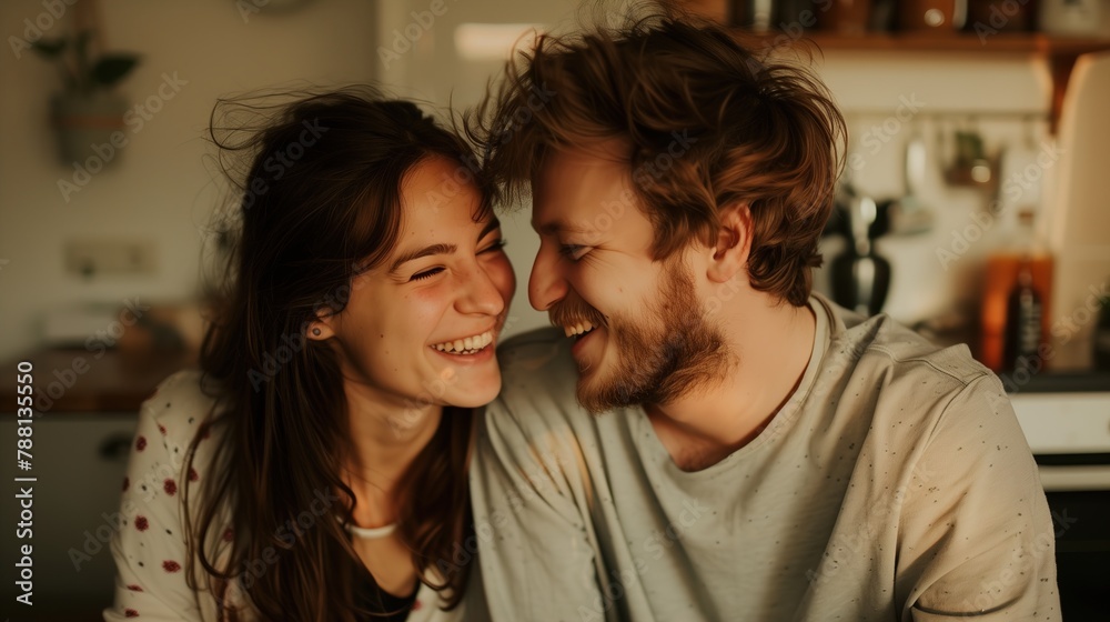 Joyful Couple Smiling at Each Other Joyful Couple Smiling at Each Other