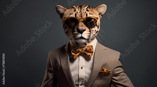 Portrait of handsome stylish cheetah