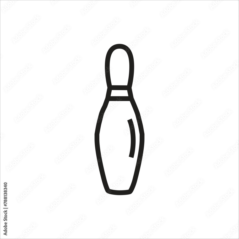 bowling pin vector icon line template bowling pin vector icon line template
