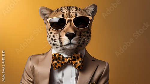Portrait of handsome stylish cheetah