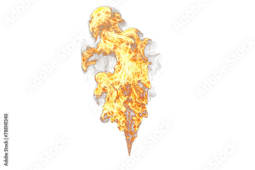 Oil fire leaks on transparency background