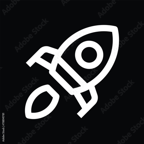 rocket icon outline vector design