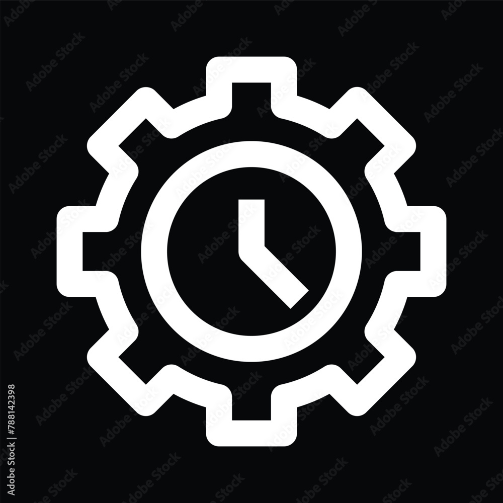 time management gear icon outline time management gear icon outline