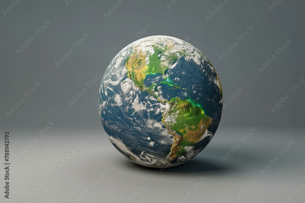 Earth day globe on neutral background