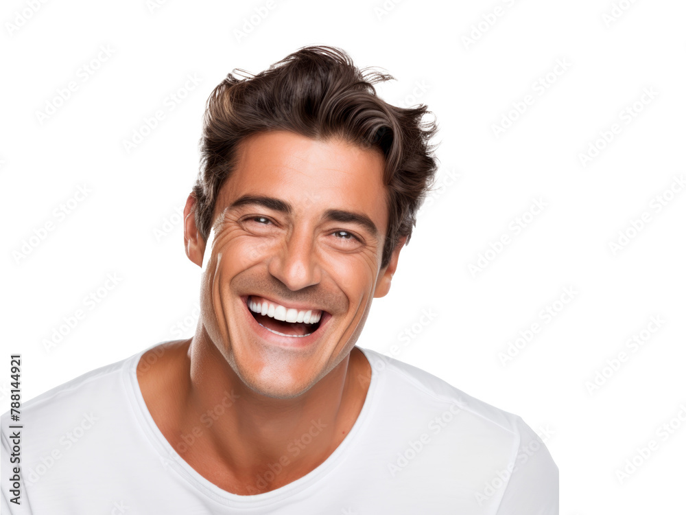 A cheerful man with a bright smile wearing a casual white shirt in a well-lit setting, showcasing happiness and positivity while connecting with others A cheerful man with a bright smile wearing a casual white shirt in a well-lit setting, showcasing happiness and positivity while connecting with others