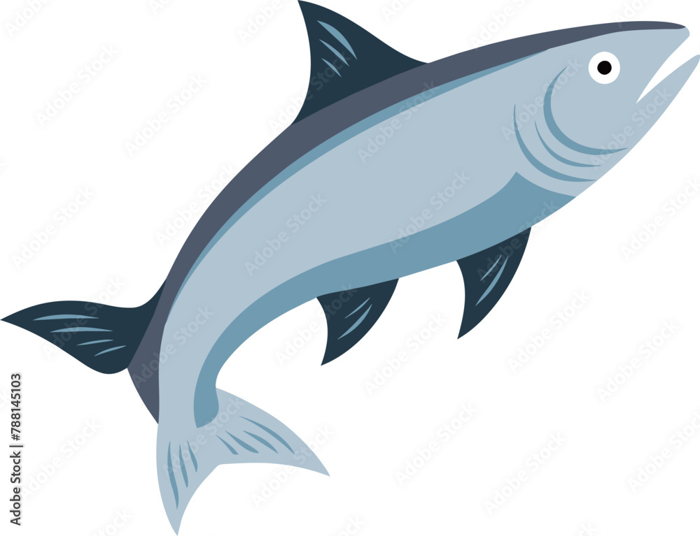 Obraz premium vector hand drawn salmon fish flat design element