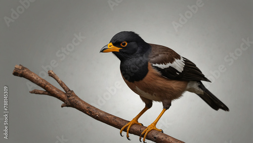 myna  bird on transparent background photo