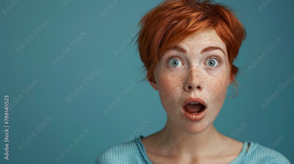 Woman with Surprised Expression.