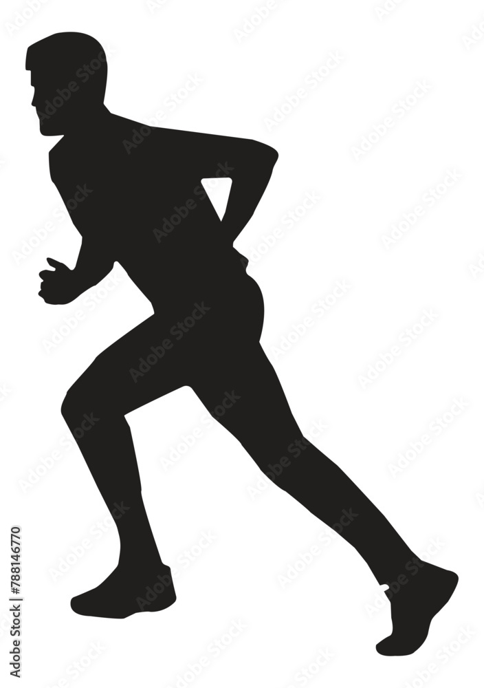 Running man silhouette, isolated vector illustration. Running man silhouette, isolated vector illustration.