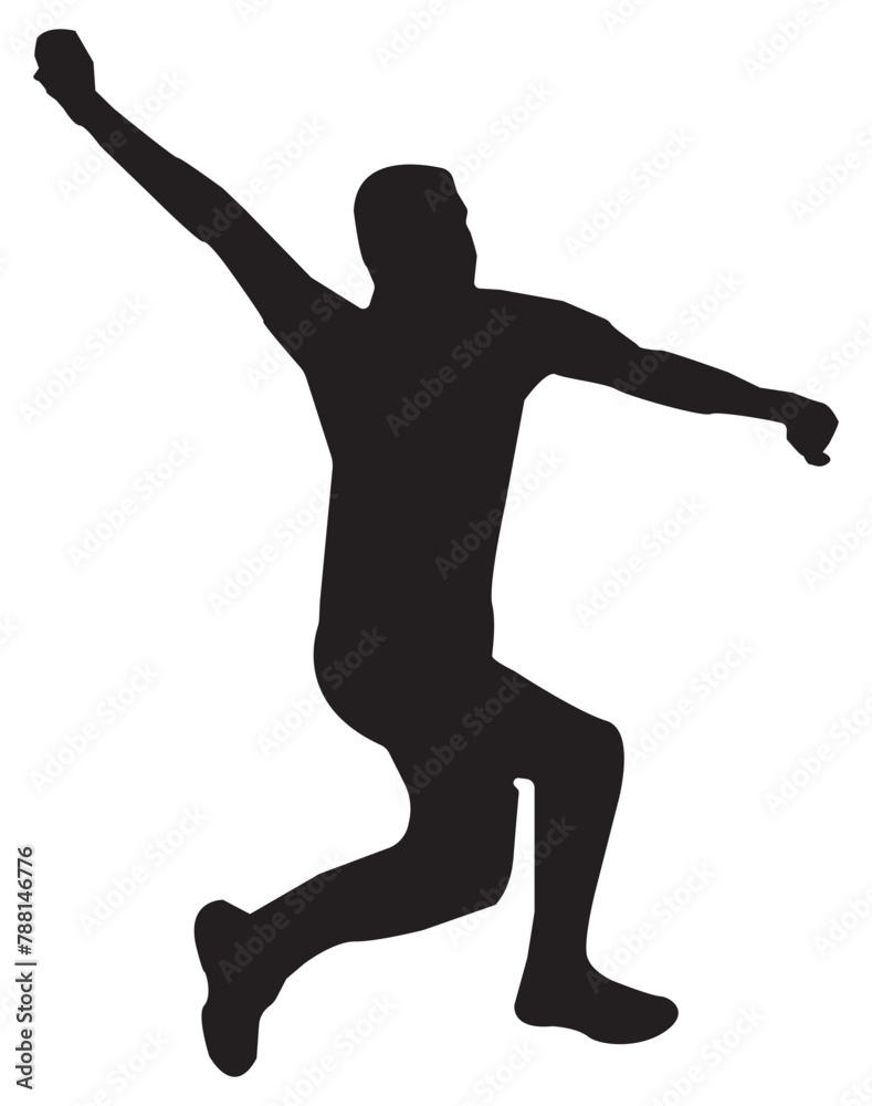 Bowler bowling cricket silhouette championship vector illustration.