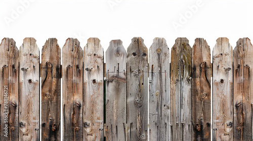 Rustic Wooden Fence Cutout: Natural Outdoor Texture