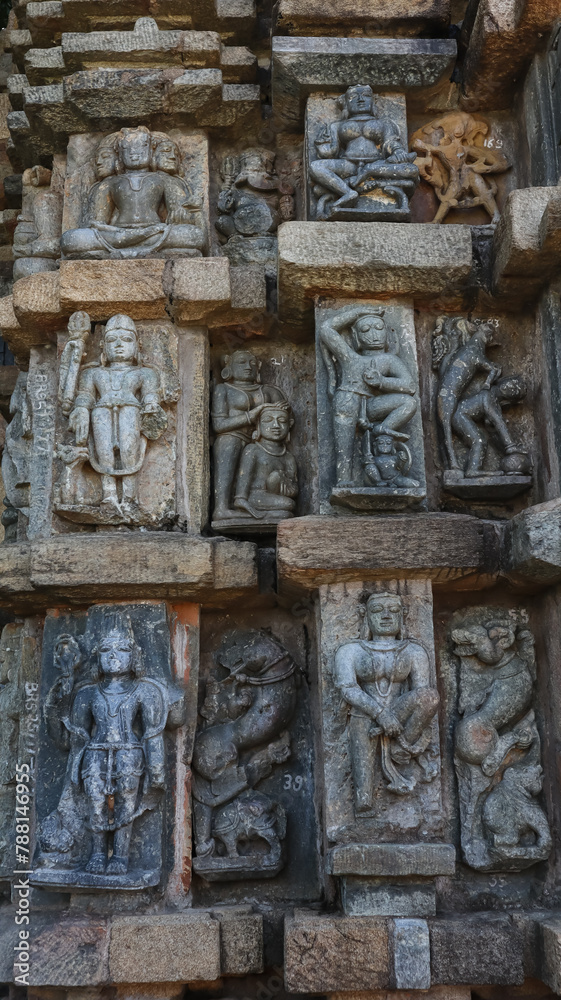 The Erotic Carvings on the Chandraditya Temple, 11th Century Lord Shiva Temple, Barsur, Chhattisgarh, India.
