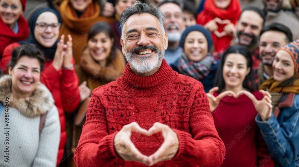 A Man Making Heart Gesture