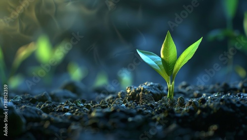International Earth Day. International Environment Day. A young sprout makes its way to the surface of the soil. World Soil Day. Environmental protection. Renewable resources. Eco-friendly lifestyle,