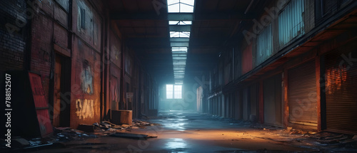 A dark empty street, dark background, an empty dark scene with neon light