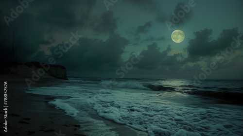 Magnifique plage de nuit photo