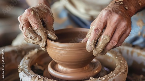 Hands of a potter.