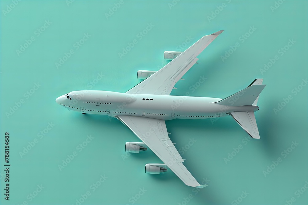 3D model of a plane, travel concept