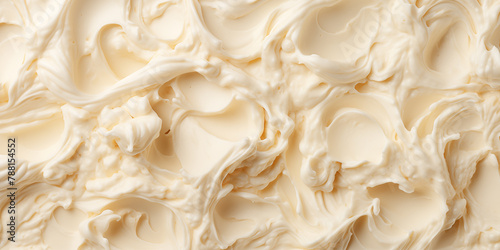 Creamy ice cream texture, white color