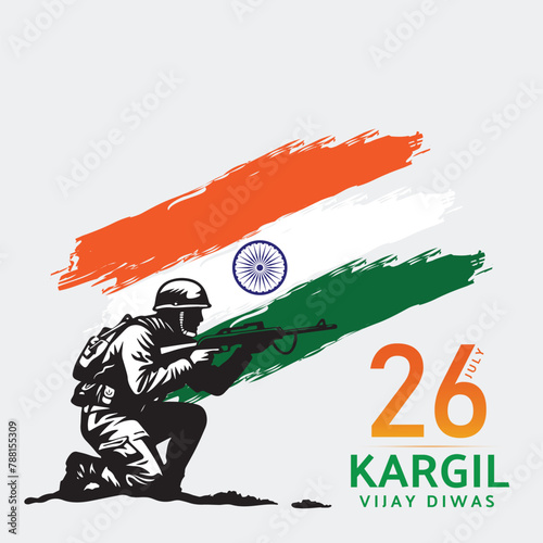 Vector illustration of 26 july kargil vijay diwas