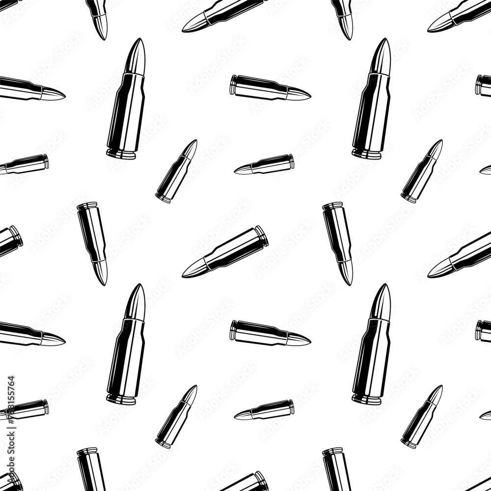 Black and white bullets pattern. Seamless background texture. Black and white bullets pattern. Seamless background texture.