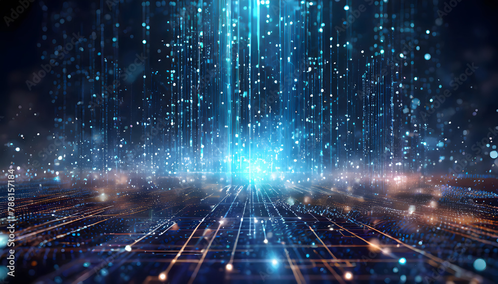 Digital cyberspace with particles and Digital data network background. Generative AI. Digital cyberspace with particles and Digital data network background. Generative AI.