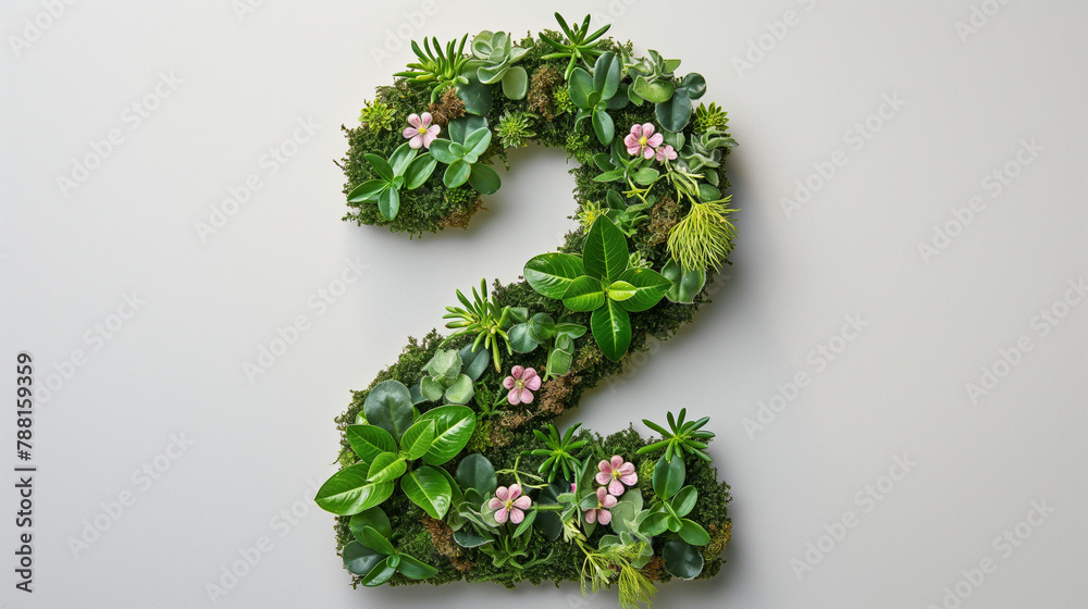Living Green Wall Number Two with Blooming Flowers Living Green Wall Number Two with Blooming Flowers