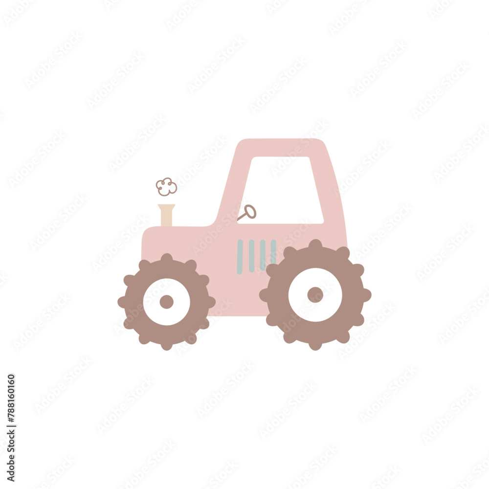 Construction vehicle for kids design. Vector illustration on a white background. For card, posters, stickers, banners, printing on the pack, printing on clothes, fabric, wallpaper. Construction vehicle for kids design. Vector illustration on a white background. For card, posters, stickers, banners, printing on the pack, printing on clothes, fabric, wallpaper.