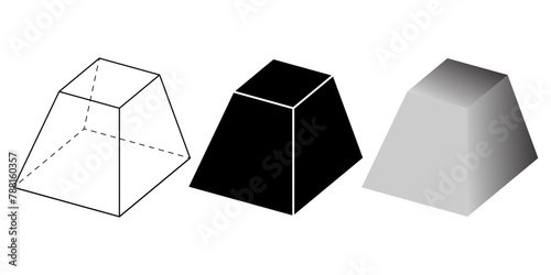 Outline silhouette square frustums set