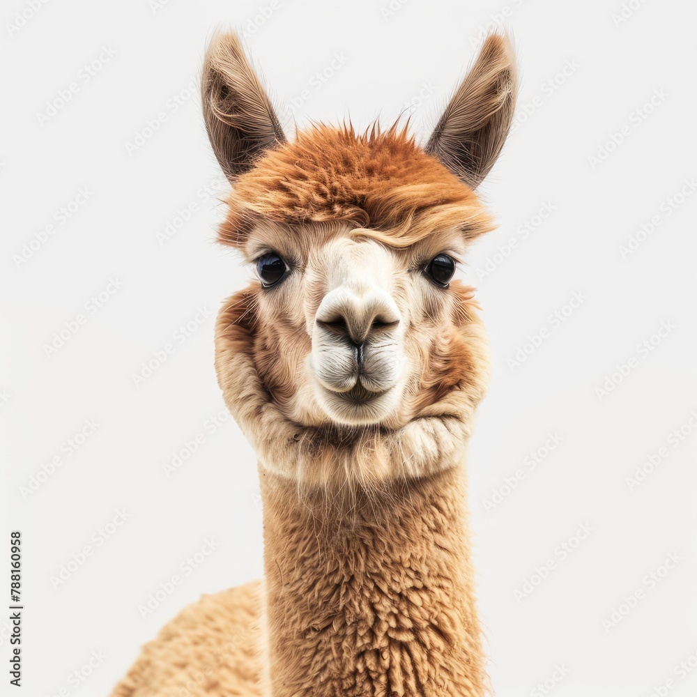 Obraz premium Photo of Alpaca isolated on white background