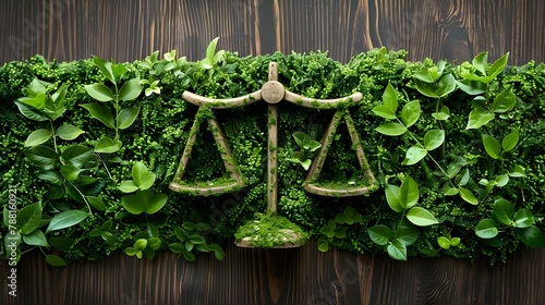 Green Justice: The Balance of Law and Nature. Concept Environmental Conservation, Legal Protections, Nature Rights, Sustainable Development, Ecological Justice