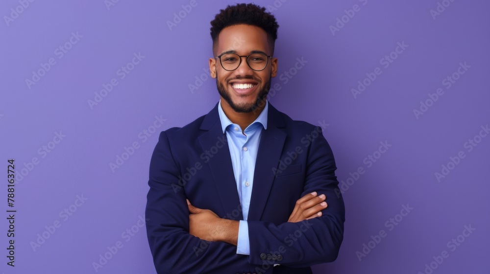 Confident Professional in Blue Attire Confident Professional in Blue Attire