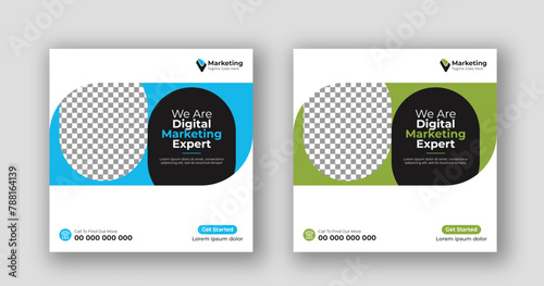 Business social media post square flyer Digital marketing banner template