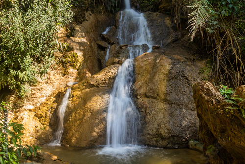 Fototapeta Naklejka Na Ścianę i Meble -  Waterfall near Donkhoun (Done Khoun) village near Nong Khiaw, Laos
