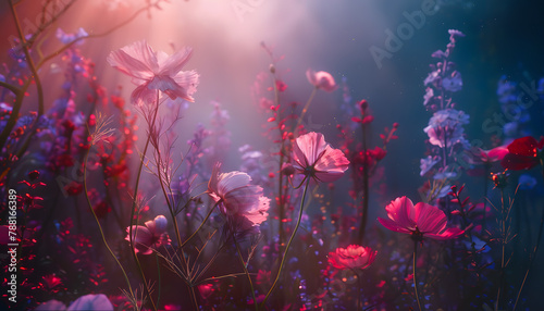 Beautiful flower in the garden with sunlight and bokeh background.