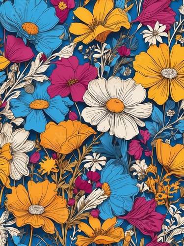 colorful flower wallpaper pattern background