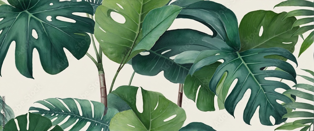 Fototapeta Tropical Botanical Illustrations: A Lush Collection of Nature-Inspired Art