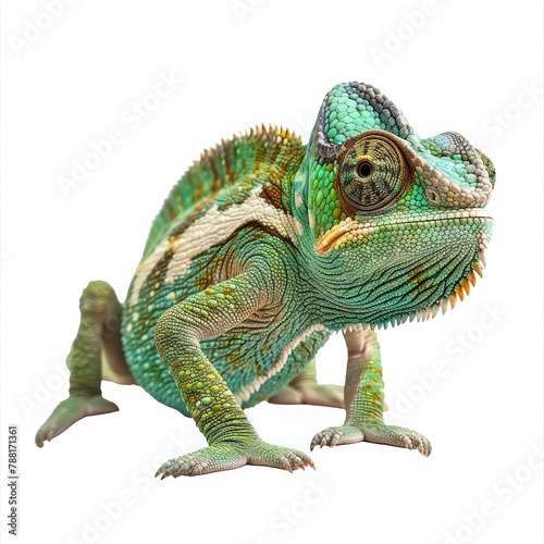 Photo of Chameleon isolated on white background