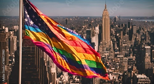 LGBT flag in New York. photo
